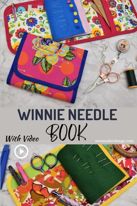 Winnie Needle Book sewing pattern (with video) - Sew Modern Bags Needle Book Pattern Free, Diy Needle Book, Sewing Notes, Book Sewing, Sewing Machine Projects, Sewing Essentials, Travel Jewelry Organizer, Modern Bag, Felt Sheets