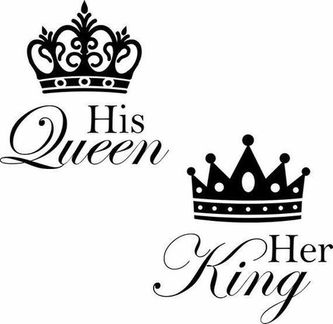 King With Crown, King Crown Tattoo, King And Queen Pictures, His Queen Her King, King Queen Tattoo, Queen Crown Tattoo, King And Queen Crowns, Crown Drawing, Her King