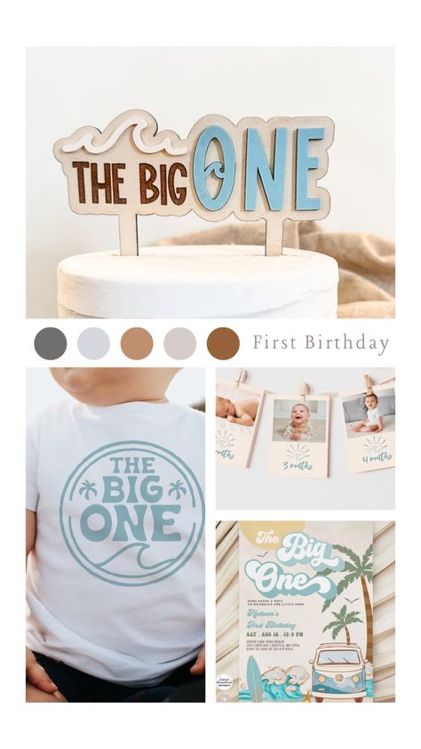 Surf Birthday Shirt, the Big One … curated on LTK The Big One 1st Birthday Party, One Year Old Birthday Party Boy, Beach First Birthday, The Big One Birthday Party, Big One Birthday Party, The Big One Surf Birthday, The Big One First Birthday, The Big One Birthday, Surf Birthday Party