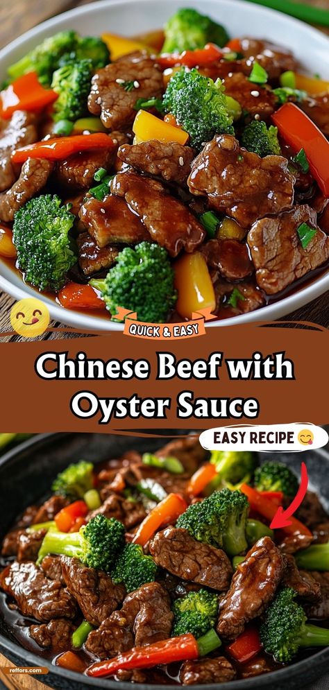 Bring the taste of your favorite takeout to your kitchen with this Chinese Beef with Oyster Sauce. It's a quick and easy stir-fry that's full of rich, umami flavor. #BeefStirFry #ChineseCuisine #OysterSauce Oyster Sauce Vegetables, Beef In Oyster Sauce Chinese, Oyster Stir Fry Sauce, Chinese Entree Recipes, Beef Oyster Sauce Stir Fry, Stir Fried Steak Recipes, Beef With Oyster Sauce Recipe, Chicken Stir Fry With Oyster Sauce, Chicken With Oyster Sauce