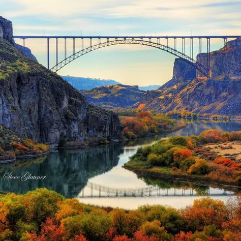 The Perrine Bridge/  Twin Falls, Idaho.  Fall 2016 Evening Photo, Idaho Adventure, Twin Falls Idaho, My Own Private Idaho, Fall Road Trip, Cross Country Trip, Enchanted Evening, Twin Falls, Idaho Falls