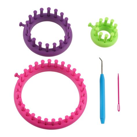 "Buy the Knit Quick™ Mini Loom Set by Loops & Threads® at Michaels. Use this mini loom set to jump start your knitting projects or to teach your kids a new skill. The kit has three looms of different sizes so you can work on various projects like socks, beanies and headbands. Use this mini loom set to jump start your knitting projects or to teach your kids a new skill. The kit has three looms of different sizes so you can work on various projects like socks, beanies and headbands. Details: Multi Mini Loom, Craft Area, Latch Hook, Knitting Supplies, Loom Knitting, Yarn Crafts, Knitting Needles, Knitting Projects, Loom