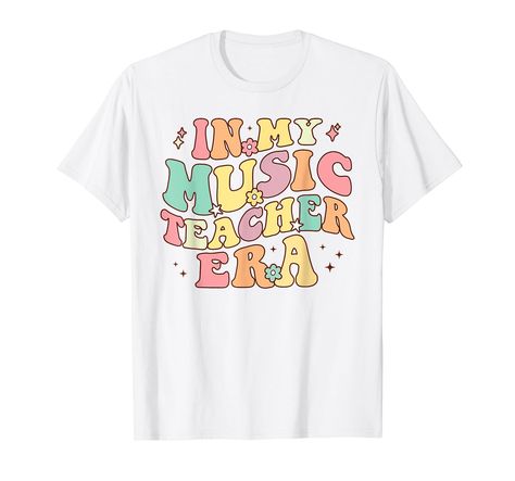 PRICES MAY VARY. In My Music Teacher Era Retro Back To School First Day T-Shirt Retro In My Music Teacher Era. Back to school, first day of school Groovy cute tee for Music Teacher to celebrate back to school or last day of school for your Music Teacher teacher on Teacher Appreciation Week, Birthday or Christmas. Lightweight, Classic fit, Double-needle sleeve and bottom hem Teacher Summer, School First Day, Presents For Teachers, Teachers Halloween, Big Sister Shirt, School Tees, Retro Gifts, Sister Shirts, Teacher Appreciation Week