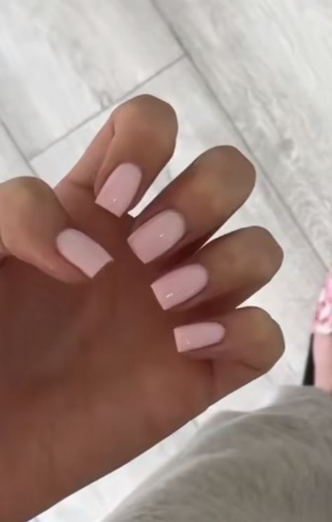 Light Coloured Acrylic Nails, Plain Simple Acrylic Nails, Super Basic Nails, Plain Nails For School, Short Plain Acrylic Nails Simple Colour, Square Nails Plain Color, Modest Nails Simple, Basic Nails One Color, Basic Summer Nails Square