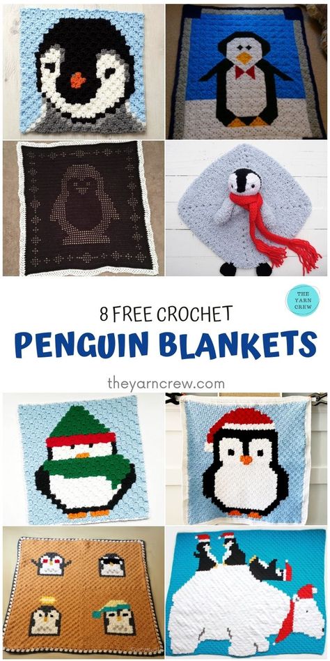 Crochet Penguin Blanket, Penguin Blanket, Crochet Blanket Border, C2c Crochet Pattern Free, Crochet Penguin, Penguin Pattern, Crochet Blanket Designs, Manta Crochet, Crochet Patterns Free Blanket