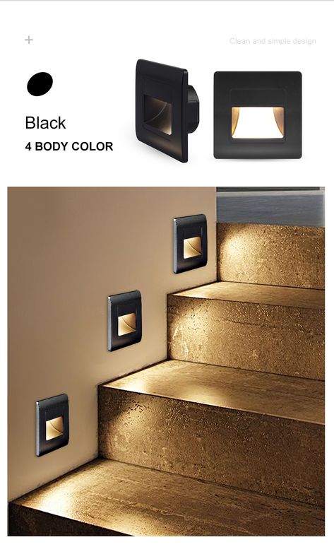 Luckyled Recessed Led Wall Lamp Pir Motion Sensor Stair Case Light Ac85-265v Step Lamp Corridor Lighting Indoor Wall Lighting - Wall Lamps - AliExpress Stair Lights, Escalier Design, Corridor Lighting, Staircase Lighting, Stair Case, Stair Lighting, Indoor Wall Lights, Motion Sensor Lights, Side Lights