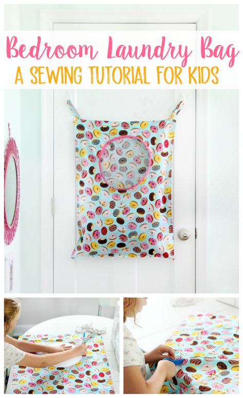 Sewing Project For Kids, Bag Sewing Tutorial, Kid Laundry, Sewing Projects Clothes, Project For Kids, Costura Diy, Beginner Sewing, Beginner Sewing Projects Easy, Bag Sewing