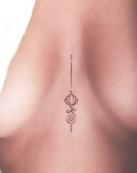 Unalome Tattoo, Muster Tattoos, Tasteful Tattoos, Tattoo Simple, Simple Cross, Sternum Tattoo, Small Hand Tattoos, Tattoo Girls, Discreet Tattoos