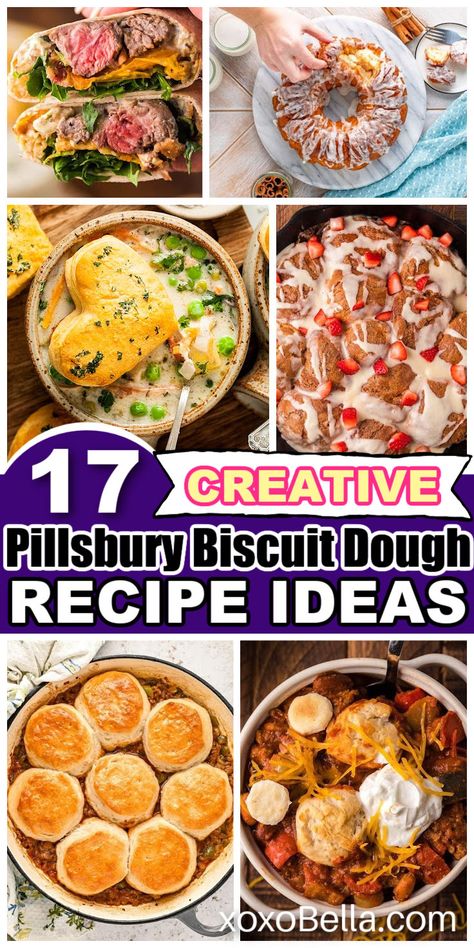 Pillsbury biscuit dough recipe ideas Recipes To Make With Biscuit Dough, Recipe Ideas With Biscuits, Biscuit Dough Appetizers, Pillsbury Biscuit Recipes Pizza, Recipes For Canned Biscuits, Buiscits Recipes Dinner, Things To Make With Biscuit Dough, What To Eat With Biscuits, Pillsbury Biscuit Recipes Appetizers