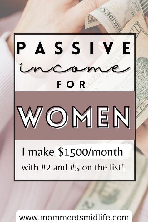 passive income for women, I make $1500/month with 2 and 5 on the list Easy Passive Income, Passive Income Ideas For Beginners, Retire Early, Passive Income Ideas, Midlife Women, Make Passive Income, Passive Income Streams, Social Media Jobs, Passive Income Online