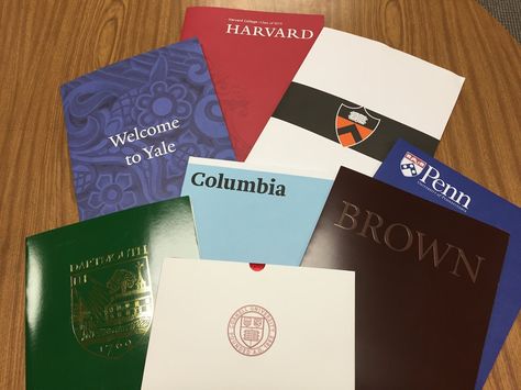 Ivy League Admissions Folders Harvard Yale Dartmouth Princeton Penn Cornell Columbia Brown University Inspiration, Ivy League Colleges, Harvard Yale, Ivy League Schools, College Acceptance, College Motivation, College Aesthetic, College Board, Dream College