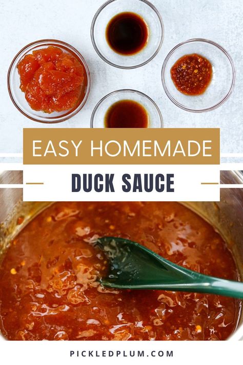 How To Make Duck Sauce Chinese, How To Make Duck Sauce, Duck Sauce Recipe Easy, Duck Sauce Recipe Chinese, Asian Zing Sauce Recipes, Homemade Duck Sauce, Duck Sauce Recipe, Spring Roll Dipping Sauce, Healthy Sauce Recipes