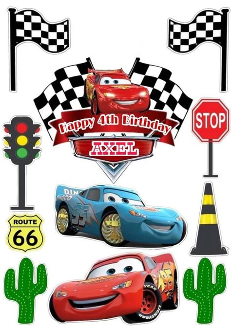 Mac Queen Cake Topper Printable, Cars Cake Topper Printable, Car Topper, Toper Cake, Cars Theme Cake, Mcqueen Cake, Car Cake Toppers, Cars Birthday Cake, Queen Cakes