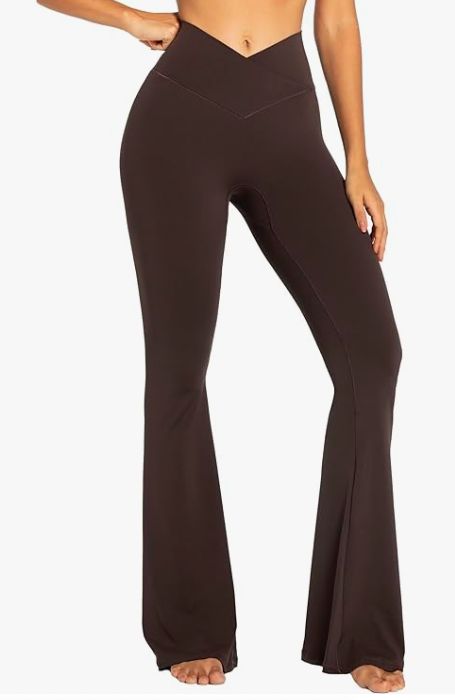 Sunzel Flare Leggings, Crossover Yoga Pants with Tummy Control, High Waisted and Wide Leg, No Front Seam Brown Flares, Flattering Outfits, Flare Legging, Flare Yoga Pants, Flared Leggings, Best Leggings, Flare Leggings, Outfit Casual, School Outfit