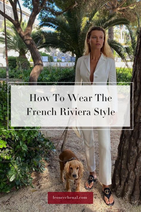 Here is your summer fashion style guide to the French Riviera with the 10 wardrobe essentials of the French Riviera style. Photo: @chloelecareux French Resort Style, French Inspired Outfits Summer, What To Wear French Riviera Summer, Parisian Style Summer Casual, Riviera Chic Outfit, French Beach Outfit, Spring French Fashion, French Riviera Capsule Wardrobe, French Riviera Outfits Spring