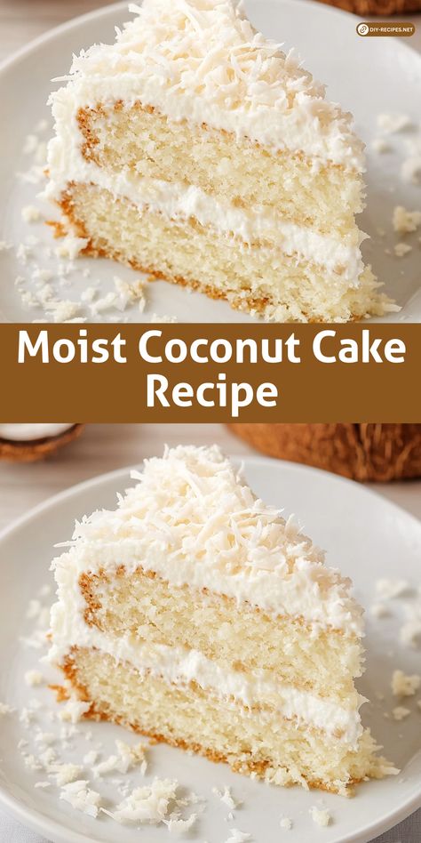 Try this Moist Coconut Cake Recipe for a flavorful dessert that everyone will love. Topped with a delicious coconut cream cheese frosting! Moist Coconut Cake Recipe, Cake Mix Sour Cream, Easy Coconut Cake Recipe, Homemade Coconut Cake Recipe, The Best Coconut Cake, Easy Coconut Cake, Best Coconut Cake, Best Coconut Cake Recipe, Coconut Cream Cake