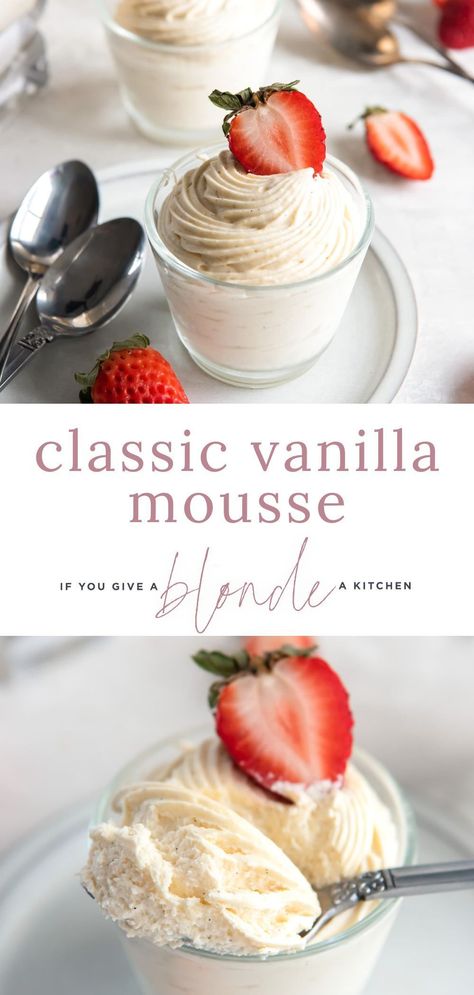 Vanilla Mousse Recipe, British Dessert Recipes, Mouse Recipes, Mousse Recipes Easy, Pane Naan, Vanilla Mousse, Simple Dessert, Mousse Recipes, Cake Fillings