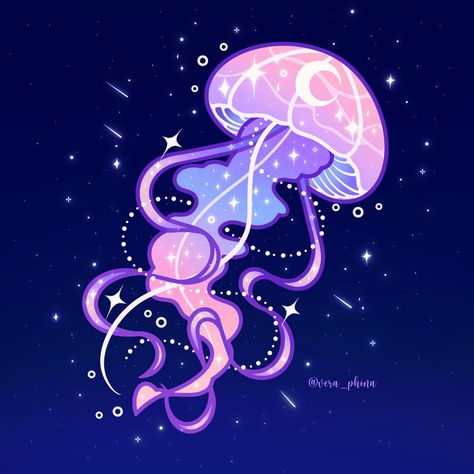 Sunset Galaxy, Art Jellyfish, Cartoon Men, Sea Creatures Art, Jellyfish Drawing, Jellyfish Design, Jellyfish Art, Good Weekend, Have A Good Weekend