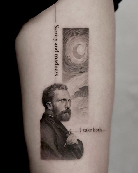 Van Gogh Tattoo, Tattoo Font For Men, Crane Tattoo, Hp Tattoo, Circle Tattoos, Tattoo Portfolio, Tattoo Project, Aesthetic Tattoo, Tattoo Work