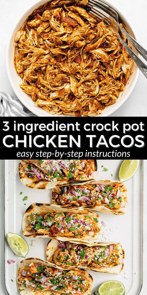 Crock Pot Chicken Tacos Easy, Shredded Chicken Recipes Crockpot, Crock Pot Shredded Chicken Tacos, Shredded Chicken Tacos Crockpot, Slow Cooker Shredded Chicken Tacos, Crock Pot Shredded Chicken, Crockpot Shredded Chicken Tacos, Crockpot Shredded Chicken, Shredded Chicken Crockpot