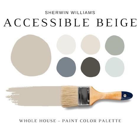 Accesible Beige Coordinating Colors, Beige Paint Colors For Living Room, Accessible Beige Color Palette, Accessible Beige Kitchen Cabinets, Mushroom Color Paint, Accessible Beige Cabinets, Balanced Beige Sherwin Williams, Accessible Beige Sherwin Williams, Sherwin Williams Accessible Beige