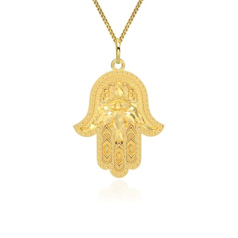 "P E N D A N T * I N F O R M A T I O N This pendant is crafted in solid gold. * Made in USA * Metal: Gold * Purity: Available in 14k and 18k gold * Finish: polished * Height: 1.25\" (31,5 mm) * Width: 0.95\" (24 mm) * Pendant weight (approx.): 6 grams (14k) * Bail: fits up to 4 mm chains * Solid, not hollow in the back * Comes with a signed certificate of authenticity Made in the USA, this pendant is available in 14k and 18k real solid gold and features a polished finish for a smooth look and li Hamsa Mandala, Hamsa Hand Necklace, Hamsa Necklace Gold, Arabic Necklace, Arabic Jewelry, Hamsa Charm, Gold Hamsa, Hamsa Pendant, Jewish Jewelry