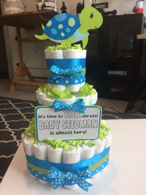 Turtle Baby Shower Theme Girl, Turtle Baby Shower Theme Boy, Turtle Themed Baby Shower Ideas, Sea Turtle Baby Shower Ideas, Turtle Baby Shower Cake, Turtle Diaper Cake, Turtle Baby Shower Decorations, Turtle Baby Shower Theme, Turtle Baby Shower