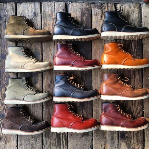 Red Wing Moc Toe Outfit, Moc Toe Boots Men Outfit, Red Wing Boots Outfit Mens Fashion, Redwings Outfit, Red Wing Moc Toe Boots, Shoe Accents, How To Make Boots, Red Wings Boots, Redwing Boots