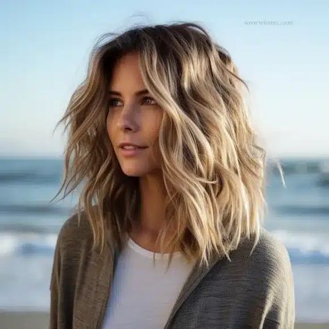 35 Cute Hairstyles for Medium-Length Hair Trending Right Now Medium Bob Haircut Shoulder Length Beach Waves, Full Medium Length Hair, Wavy Styles For Medium Hair, Mid Length Haircut For Oval Face, Textured Hairstyles Medium, Shorter In Back Longer In Front Hair, Mid Length Beach Hair, Side Part Layered Hair Medium, 2024 Hair Inspiration