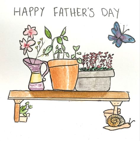 Father’s Day watercolour card Watercolour Fathers Day Cards, Watercolour Card, Watercolor Birthday Cards, Watercolor Birthday, Watercolor Card, Fathers Say, Fathers Day Cards, Watercolor Cards, Happy Father