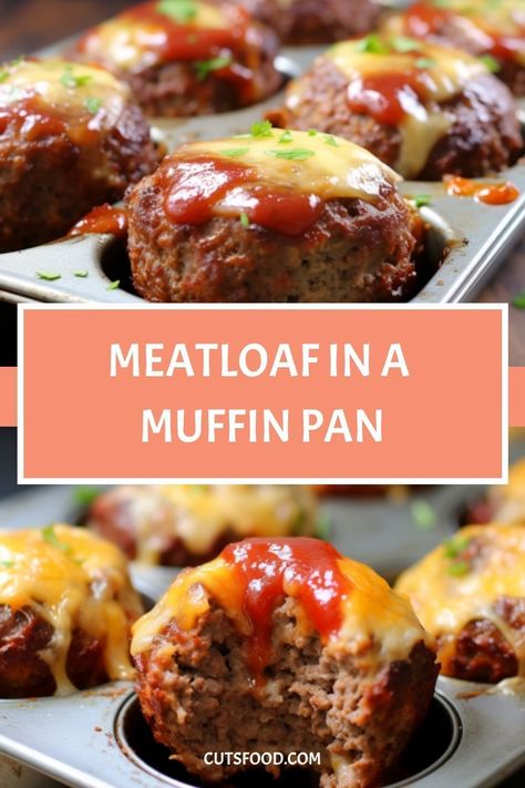 MEATLOAF IN A MUFFIN PAN Muffin Cup Meatloaf, Meatloaf In Muffin Pans Recipe, Muffin Pan Meatloaf Recipes, Meatloaf Cups, Mini Meatloaf Muffins, Mini Meatloaf Recipes, Muffin Pan Recipes, Mini Meatloaf, Meatloaf Muffins