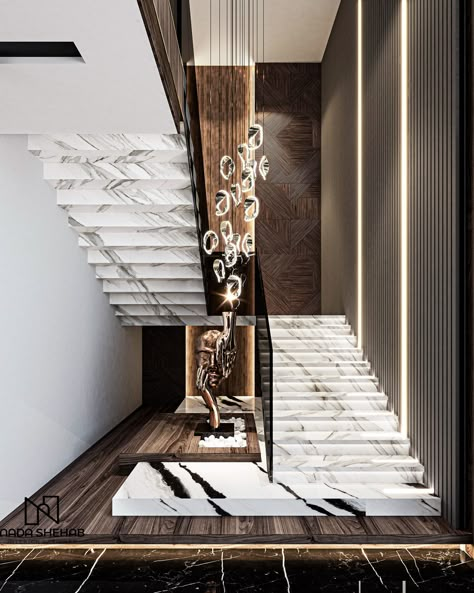 D A Z Z L E on Behance درج السلم, Staircase Design Modern, Stairs Design Interior, Stairs Design Modern, Modern Stairs, New Interior Design, Entry Way Design, Interior Stairs, Eclectic Design