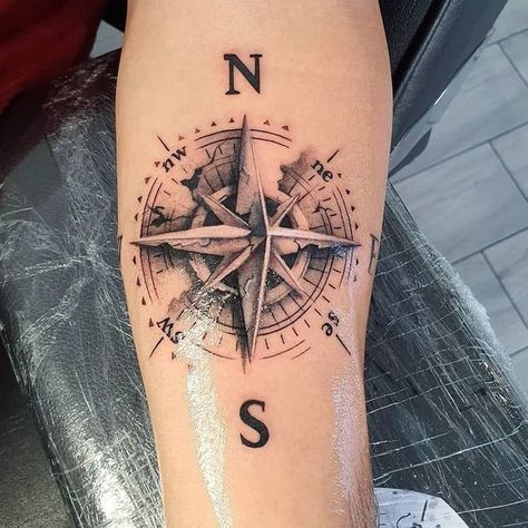 Compass Calf Tattoo Men, Compass Men Tattoo, Men’s Compass Tattoo, Nautical Compass Tattoo Men, Compass Tattoo Design Men Forearm, Compas Tattoo Designs Men, Compas Tattoo Designs, Rose Des Vents Tattoo, Men Compass Tattoo Ideas