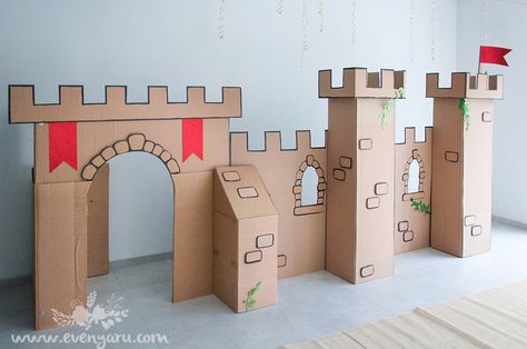 Cardboard Castle, Princess Castle, Diy Cardboard, Cardboard Crafts, Princess Birthday, Princess Party, Kids' Room, Craft Activities, Cardboard Box