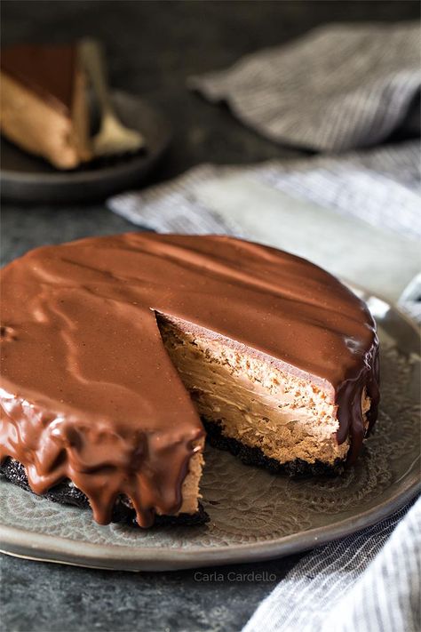 6 Inch Chocolate Cheesecake Recipe, Small Cheesecake Recipe 6 Inch, 6 Inch Cheesecake, Small Cheesecake Recipe, 6 Inch Cheesecake Recipe, Homemade Ganache, Cake For Two Recipe, Small Cheesecake, Small Cheesecakes