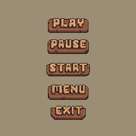 How To Make A Horror Game, Video Game Style Art, Video Game Health Bar, 8 Bit Game Design, Pixel Start Button, Digital Pixel Art, Pixel Art Ui Design, Pixel Art For Games, Farm Pixel Art