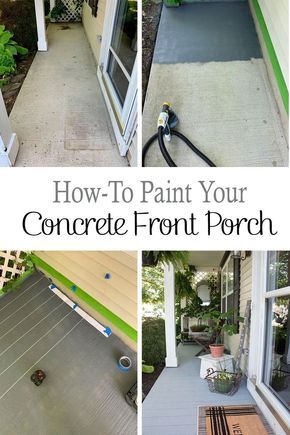 Cement Porch, Best Concrete Paint, Deck Redo, How To Paint Concrete, Painted Porch Floors, Concrete Front Porch, Pretty Porches, Paint Concrete Patio, Paint Concrete