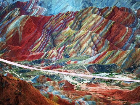 10 Places You Have to See to Believe | Condé Nast Traveler Rainbow Mountains China, Zhangye Danxia Landform, Danxia Landform, Zhangye Danxia, Rainbow Mountains Peru, Rainbow Island, Rainbow Mountains, Landform, Colorful Mountains