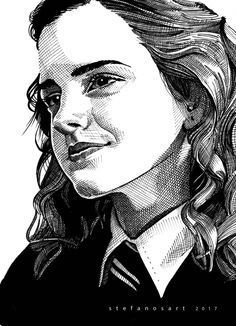 Harry Potter Sketches Characters, Harry Potter Pencil Drawings, Hermione Granger Sketch, Hermione Sketch, Hermione Drawing, Emma Watson Sketch, Harmony Granger, Hermione Granger Drawing, Actress Sketch