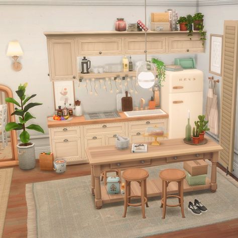 (1) Media Tweets by Bene (@EisteeRitter) / Twitter Ts4 Kitchen, Sims Layout, Sims Kitchen, Sims 4 Family House, Sims Interior, Sims4 Builds, Sims4 House, Cottagecore Kitchen, Sims 4 Kitchen