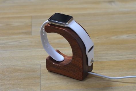 Elegant Apple Watch, Apple Watch Holder, Phone Charging Stand, Monkey Wood, Bandsaw Projects, Custom Wood Furniture, Apple Watch Charging Stand, Apple Watch Stand, Apple Watch Charger