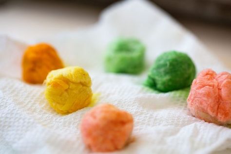 Ways to Color Cotton Balls for Crafts (with Pictures) | eHow Cotton Candy Crafts, Toddler Spring Activities, Cotton Ball Crafts, Kids Crafting, Pom Pom Crafts, Styrofoam Ball, Plate Crafts, Cotton Balls, Wool Balls