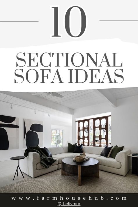 Sectional Sofa Ideas Sectional Sofa Ideas, Neutral Sectional, Small Sectional, Small Sectional Sofa, Modern Sectional Sofa, Grey Sectional Sofa, Patterned Armchair, Sofa Inspiration, Simple Lamp