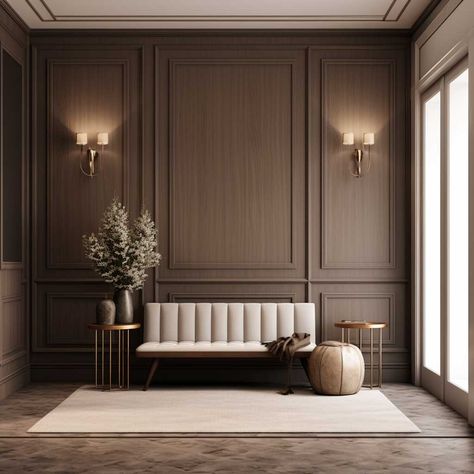 Maximizing Style with Minimalist Half Wall Paneling Ideas • 333+ Images • [ArtFacade] Neo Classical Wall Panelling, Wall Paneling Ideas Entryway, Luxury Feature Wall Design, Wall Beading Design, Panelling Design Wall, Wall Beading, Living Room Panelling Ideas, Wainscoting Modern, Half Wall Panelling