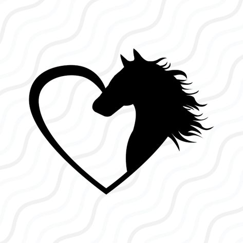 Horse Heart SVG Horse SVG Horse Heart Silhouettes SVG Cut | Etsy Horse Sillhoute, Horse Svg Files Free, Free Horse Svg, Horse Silhouette Printable, Horse Head Silhouette, Human Body Projects, Horse Tattoo Design, Welding Design, Cut Table