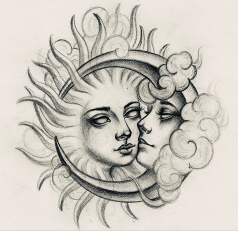 The Sun Drawing, Eclipse Tattoo, Moon And Clouds, Castle Tattoo, Lion Tattoo Sleeves, Girl Face Tattoo, Moon Tattoo Designs, Sun And Moon Drawings, Chicano Drawings