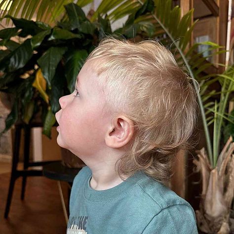 27 Coolest Long Haircuts for Boys of 2024 Infant Mullet Haircut, Toddler With Mullet, Boys Haircut 4 Year, Toddler Boy First Haircut Fine Hair, Toddler First Haircut Boys, Toddler Modern Mullet, Haircuts For 2 Year Boys, Baby Haircuts Boy, Baby Mullet Boy