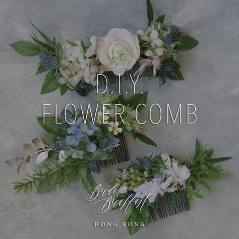 comb Bunny Garden, Bride And Breakfast, Diy Wedding Hair, Floral Comb, Floral Hair Combs, Flower Comb, Natural Flowers, Hair Flowers, Floral Tape