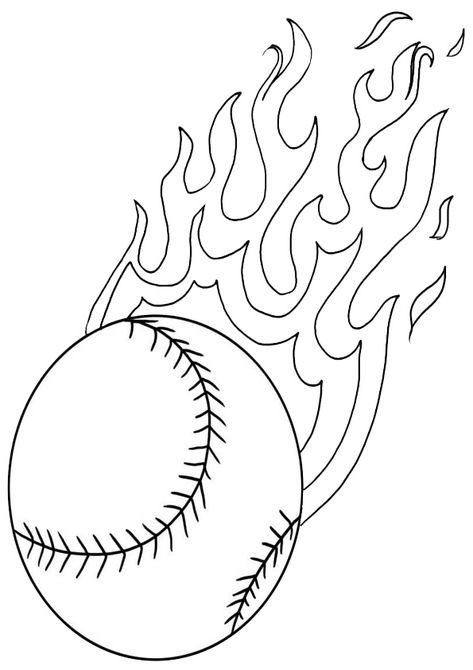 Fire Baseball Coloring Page. Free printable Baseball Coloring Pages For kids download and print. Baseball Coloring Pages, Coloring Page, Softball, Coloring Pages, I Hope, Baseball, Colouring Pages