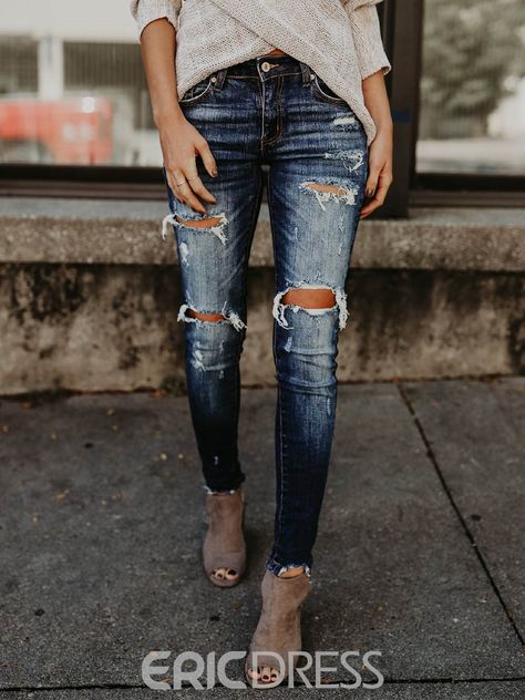 Jins Biru, Celana Jins, Slim Mom Jeans, Mama Jeans, Ripped Jeans Women, Denim Jeans Ripped, Black Sky, Moda Jeans, Outfit Jeans